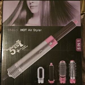 5-in-1 Hot Air Styler - Pink and Silver Volumizing Multi-Tool